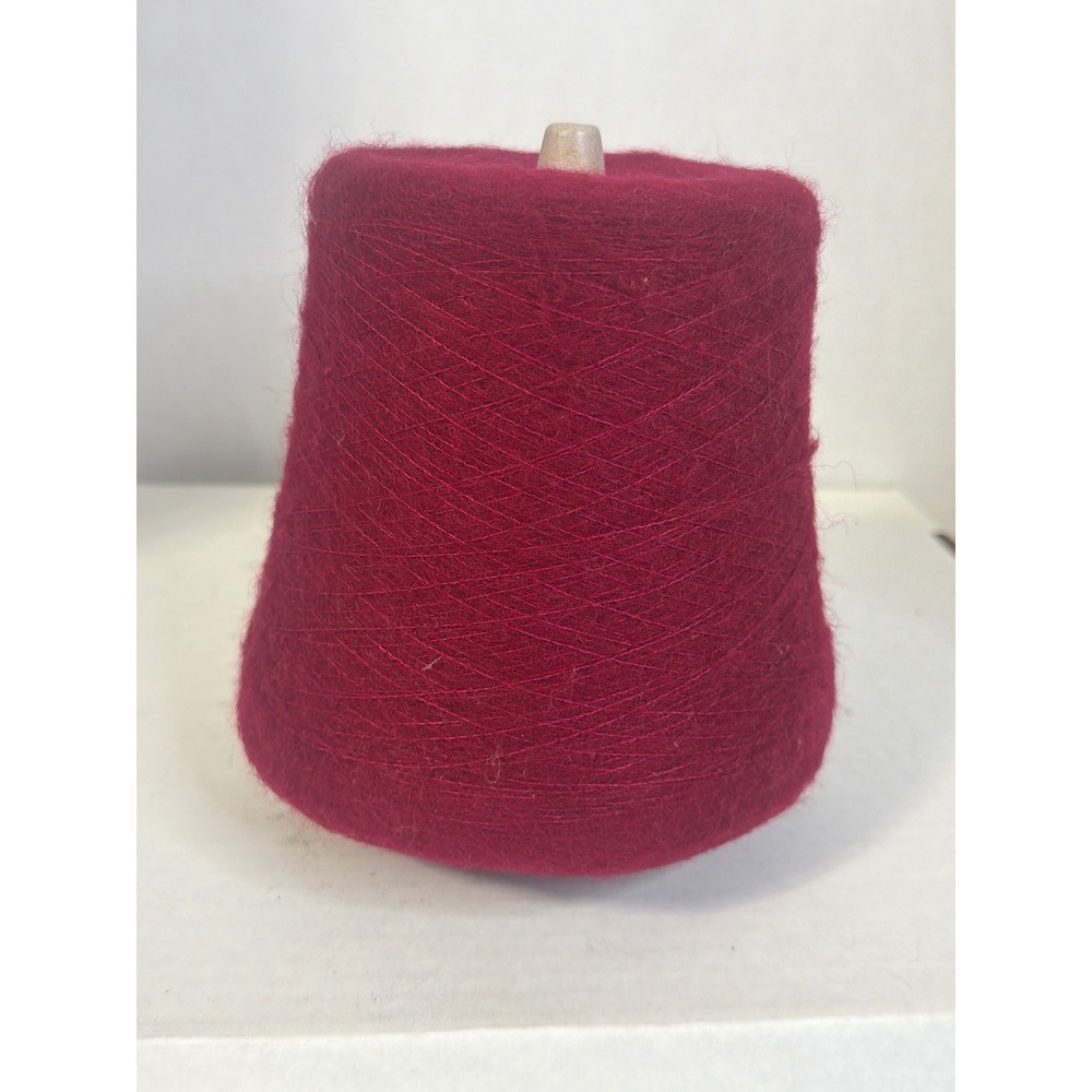 Igea Prato Italy Mohair Blend Yarn Cone Red Burgundy 55% Acrylic 20% Mohair